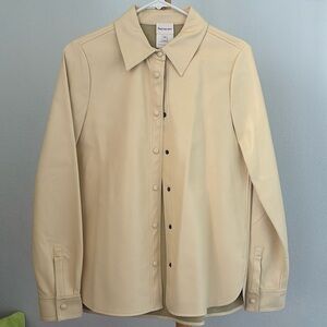 Anthropologie Find me now faux leather overshirt jacket in XS cream color